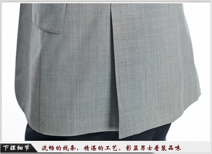 灰色平駁頭一?？勐殬I(yè)裝定制-職業(yè)裝下擺細節(jié)展示
